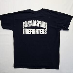 Vintage Colorado Springs Firefighters Shirt Bayside Blue Mens XL Tee